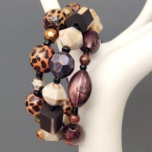Memory wire multi bead wrap bracelet
